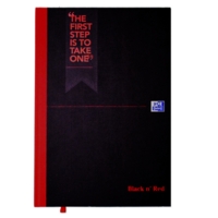 Black n Red A4 Casebound Feint Ruled Notebook SINGLE