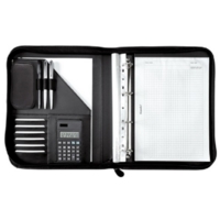 Alassio A4 Portfolio Fine Touch Faux Leather Case Black