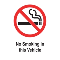 No Smoking in this Vehicle 75 x 50mm Self-Adhesive Pack of 5
