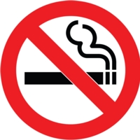 No Smoking 100mm Circle Self-Adhesive Sign