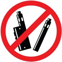 No Vaping 100mm Circle Window Sticker
