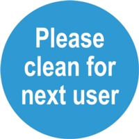 Please Clean for Next User 100mm Circle Self-Adhesive