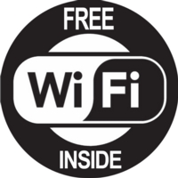 Free Wi-Fi 100mm Circle Window Sticker