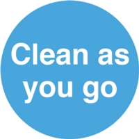 Clean As You Go 100mm Circle Window Sticker