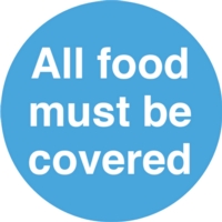 Keep Food Covered 100mm Circle PVC Sign