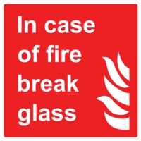 In Case of Emergency Glass 100mm x100mm Self-Adhesive