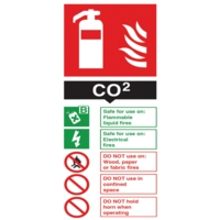 Fire Extinguisher Sign CO2 210mm x 100mm Self-Adhesive