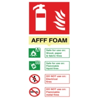 Fire Extinguisher Sign FOAM 210mm x 100mm Self-Adhesive