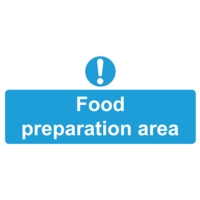 Food Preparation Area 110mm x 220mm Self-Adhesive Sign