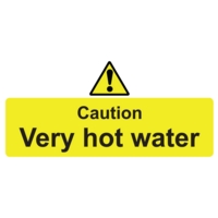 Caution Very Hot Water 110mm 220mm Self-Adhesive Sign