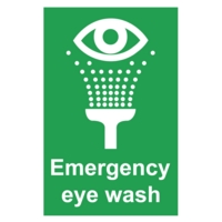 Emergency Eye Wash Sign 150mm x 100mm PVC Self-Adhesiv