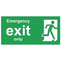 Emergency Exit Only PVC Sign 150mm x 300mm