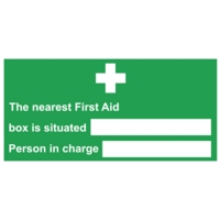 First Aider/Nearest First Aid 150mm x 300mm PVC Sign