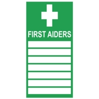 First Aiders Self-Adhesive 300mm x150mm Sign