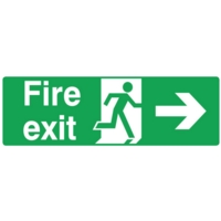 Fire Exit RIGHT PVC 150mm x 450mm Sign