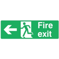 Fire Exit LEFT PVC 150mm x 450mm Sign