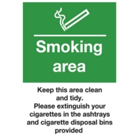Smoking Area A5 PVC Sign