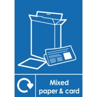 Mixed Paper and Card Waste A5 PVC Sign
