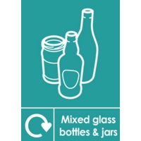 Mixed Glass Waste A5 Self-Adhesive Sign