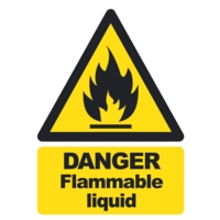 Highly Flammable Liquid A5 PVC Sign