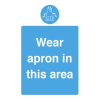 Wear Apron in this Area A5 Self-Adhesive Sign