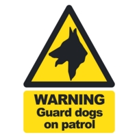 Warning Guard Dogs A5 Self-Adhesive Sign