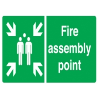 Fire Assembly Point Self- Adhesive 420mm x 590mm Sign