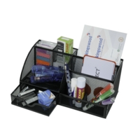Wiremesh Desk Organiser Pen Holder Black