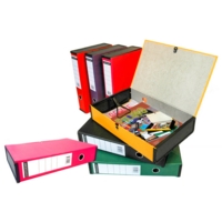 A4 Foolscap 65mm Clip Closure Box File Yellow SINGLE