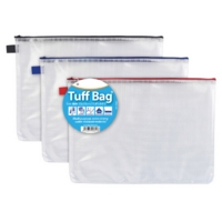 A3 Mesh Assorted Colour Zips Transparent SINGLE BAG