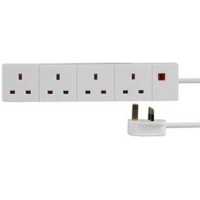 4 Gang Extension Lead 2M White
