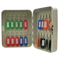 Key Cabinet 20 Hook Lockable Grey