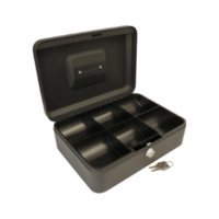 10" Steel Cash Box Black