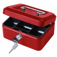 8" Steel Cash Box Red