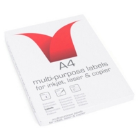 A4 Multipurpose Labels Box 100 12 per sheet 72 x 64mm