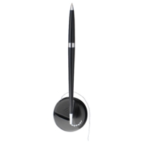 Reception Counter Pen Desk Set on Chain with Stand Black