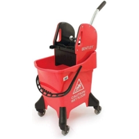 25L Mopping System with Gear Press Wringer,  Red