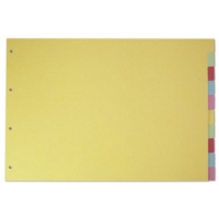 A3 Coloured Card Dividers 10 Part OBLONG