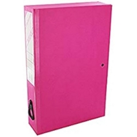 A4 Foolscap 65mm Clip Closure Box File Pink SINGLE