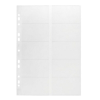 A4 Clear Business Card Punched Pockets Pack of 10