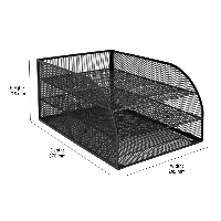 Wiremesh Assembled 3 Tier Letter Storage Tray Black