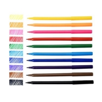 Fibre Tip Assorted Colour Felt Tip Pens Pack of 10