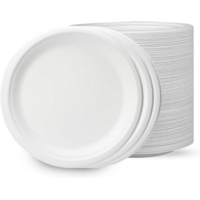 Bagasse 9  Round White Plates Pack of 50