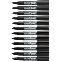 Pentel NN50 Bullet Black Markers Box of 12