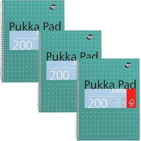 Pukka A4 Jotta Wirebound Metallic Notebook Pack of 3