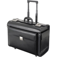 Alassio Pilot Faux Leather Wheeled Case Black
