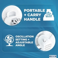 9" Desk Oscillating 2 Speed Desk Fan White