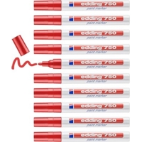 Edding 750 Paint Marker 2-4mm Bullet Red Box of 10