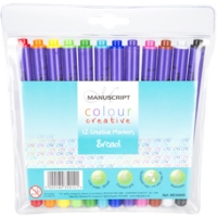 Manuscript Colour Broad Assorted Markers Pack of 12