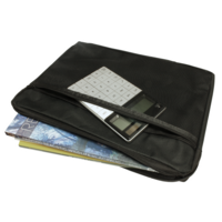 A4 Canvas Zip with Mesh Pocket Black SINGLE BAG